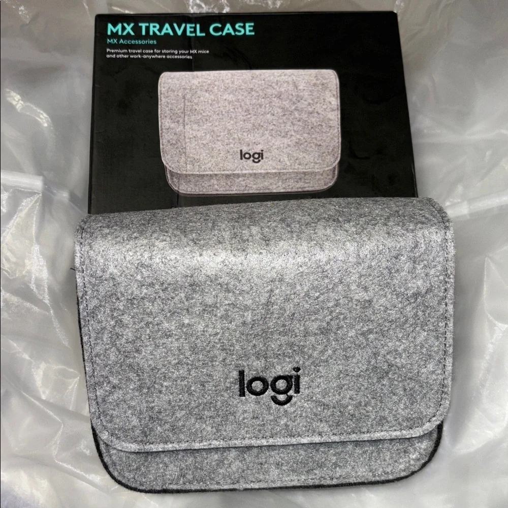 Logitech Travel Case Gray Felt Bag Tech Cass